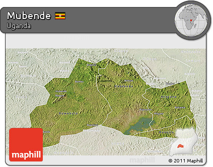 Satellite 3D Map of Mubende, lighten
