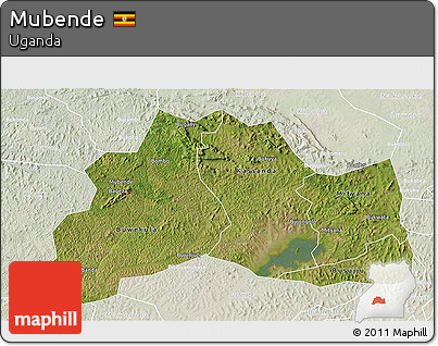 Satellite 3D Map of Mubende, lighten