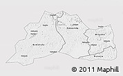 Silver Style 3D Map of Mubende, single color outside