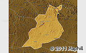 Physical Map of Buwekula, darken