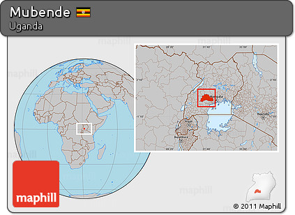 Gray Location Map of Mubende