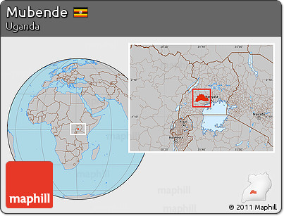 Gray Location Map of Mubende