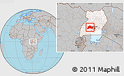 Gray Location Map of Mubende, highlighted country