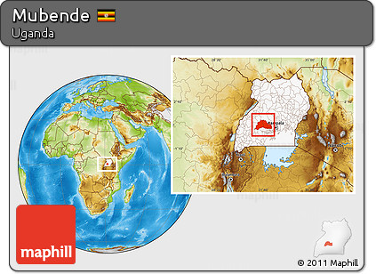 Physical Location Map of Mubende, highlighted country