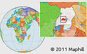 Political Location Map of Mubende, highlighted country