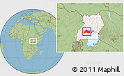 Savanna Style Location Map of Mubende, highlighted country, within the entire country