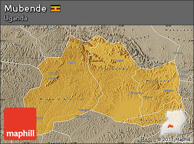 Physical Map of Mubende, semi-desaturated