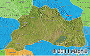 Satellite Map of Mubende, political shades outside