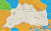 Shaded Relief Map of Mubende, political outside