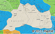 Shaded Relief Map of Mubende, political shades outside