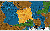 Political 3D Map of Mityana, darken
