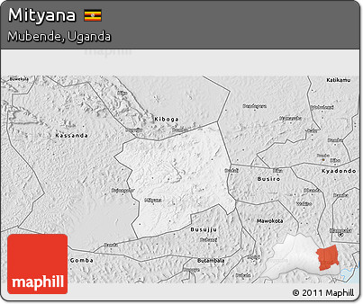 Silver Style 3D Map of Mityana