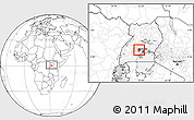 Blank Location Map of Mityana, highlighted parent region, within the entire country