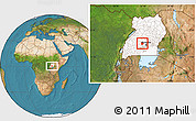 Satellite Location Map of Mityana, highlighted country