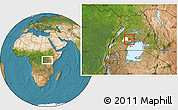 Satellite Location Map of Mityana, highlighted parent region