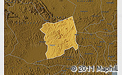 Physical Map of Mityana, darken