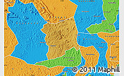Physical Map of Mityana, political outside