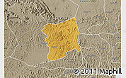 Physical Map of Mityana, semi-desaturated