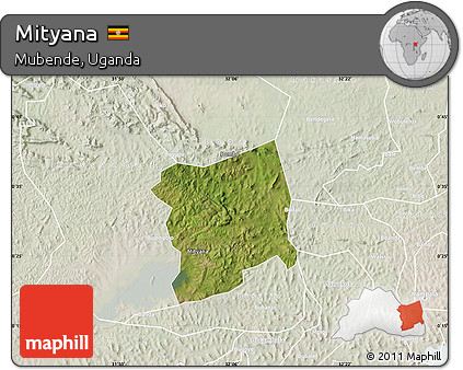 Satellite Map of Mityana, lighten