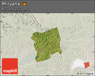 Satellite Map of Mityana, lighten