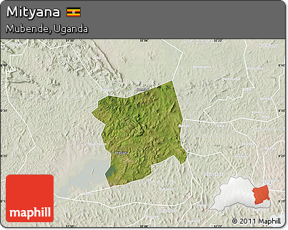 Satellite Map of Mityana, lighten