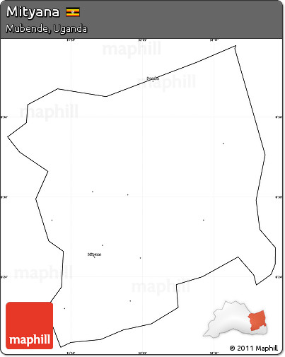 Blank Simple Map of Mityana, cropped outside