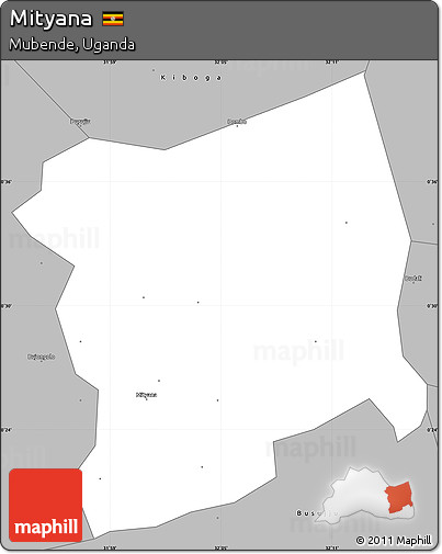 Gray Simple Map of Mityana