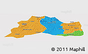 Political Panoramic Map of Mubende, cropped outside