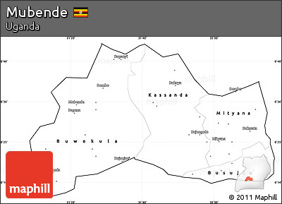 Blank Simple Map of Mubende, cropped outside