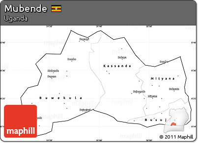 Blank Simple Map of Mubende, cropped outside