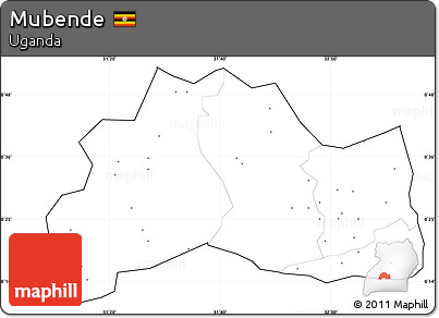 Blank Simple Map of Mubende, cropped outside, no labels