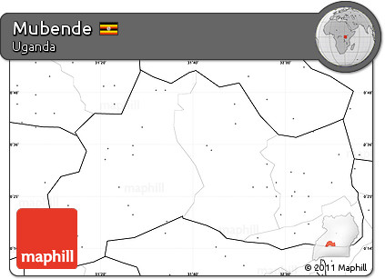 Blank Simple Map of Mubende, no labels