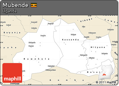 Classic Style Simple Map of Mubende