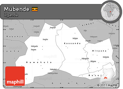 Gray Simple Map of Mubende