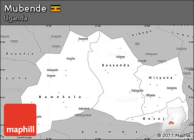 Gray Simple Map of Mubende