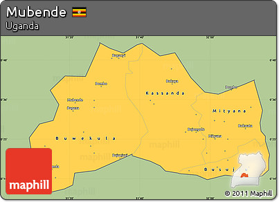 Savanna Style Simple Map of Mubende, cropped outside