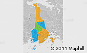 Political 3D Map of Mukono, lighten, desaturated