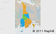 Political 3D Map of Mukono, lighten, semi-desaturated