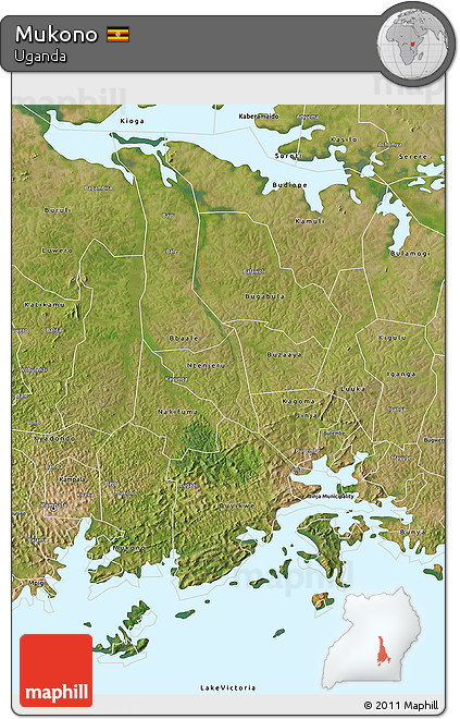 Satellite 3D Map of Mukono
