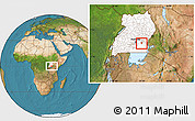 Satellite Location Map of Buvuma Islands, highlighted country