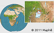 Satellite Location Map of Buvuma Islands, highlighted parent region