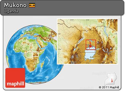 Physical Location Map of Mukono, within the entire country