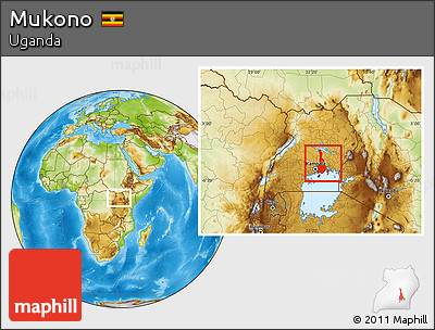 Physical Location Map of Mukono, within the entire country