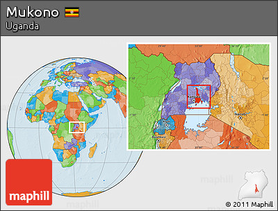 Political Location Map of Mukono
