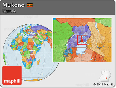 Political Location Map of Mukono
