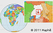 Political Location Map of Mukono, highlighted country