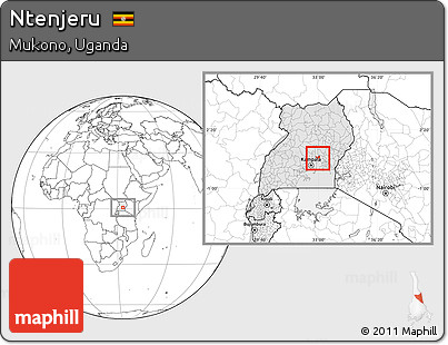 Blank Location Map of Ntenjeru, highlighted country