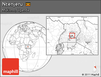 Blank Location Map of Ntenjeru, highlighted parent region