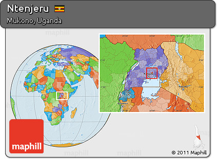Political Location Map of Ntenjeru