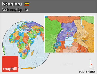 Political Location Map of Ntenjeru